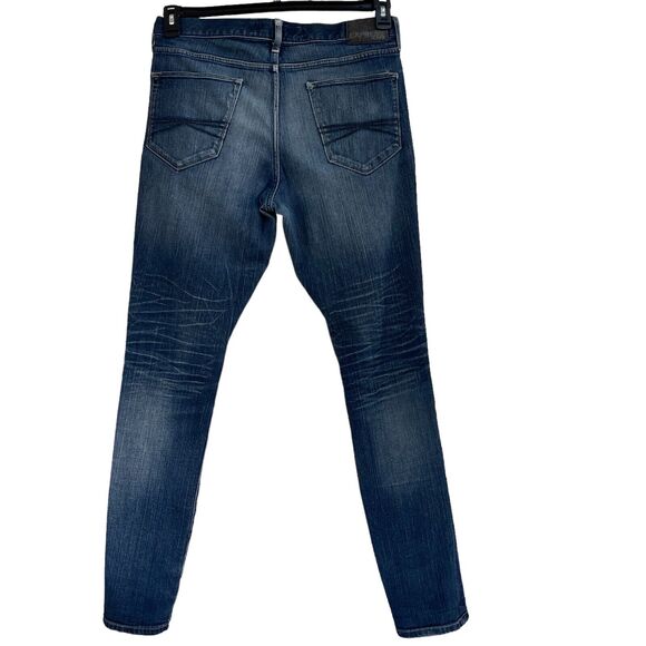 Express SZ 34x34 Alec Super Skinny Jeans Whiskered Pockets Mid-Rise Distressed - Picture 5 of 10